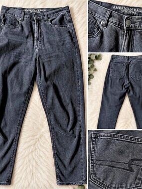 American Eagle Black Relaxed Loose Fit Jeans Size 6 Regular